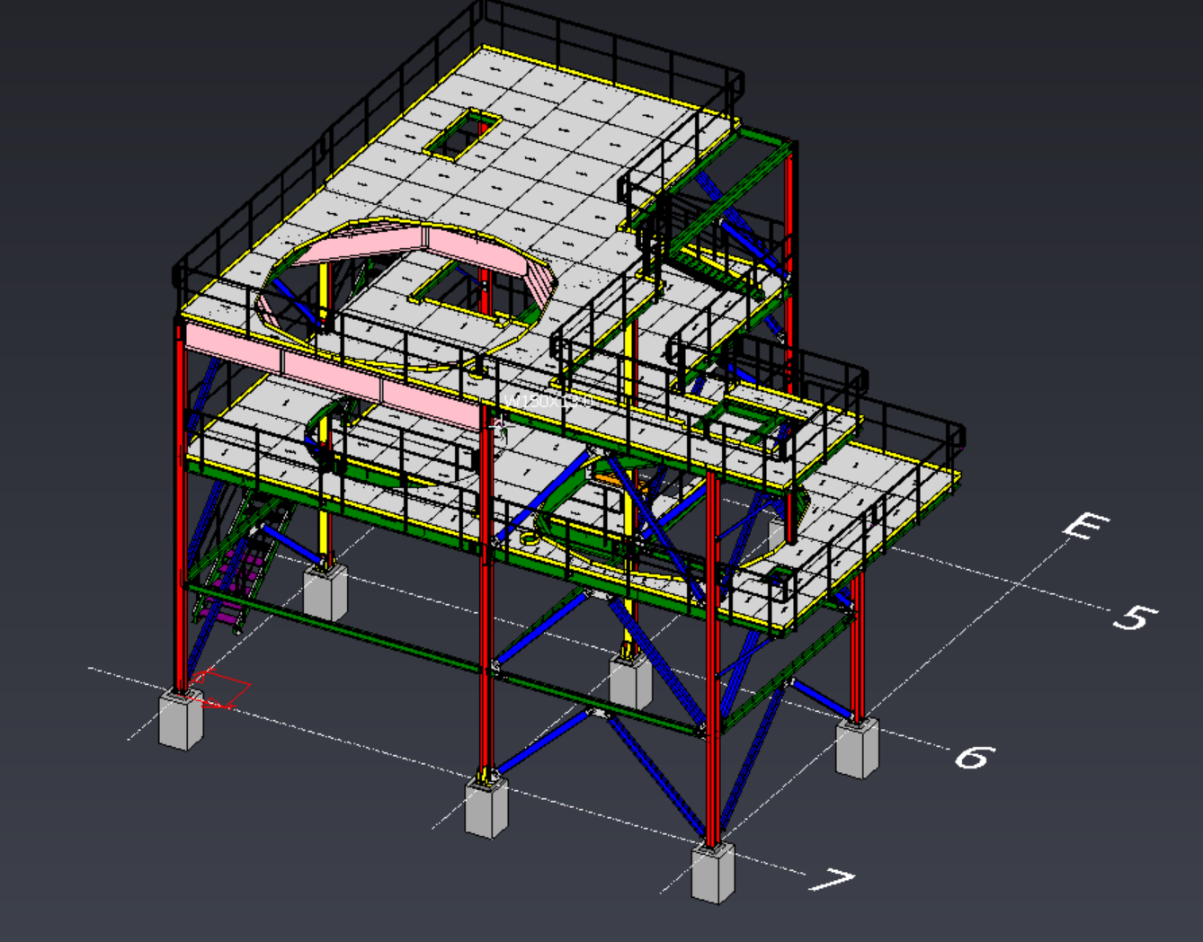 Modelo tridimensional de estrutura metálica desenvolvido no TSteel